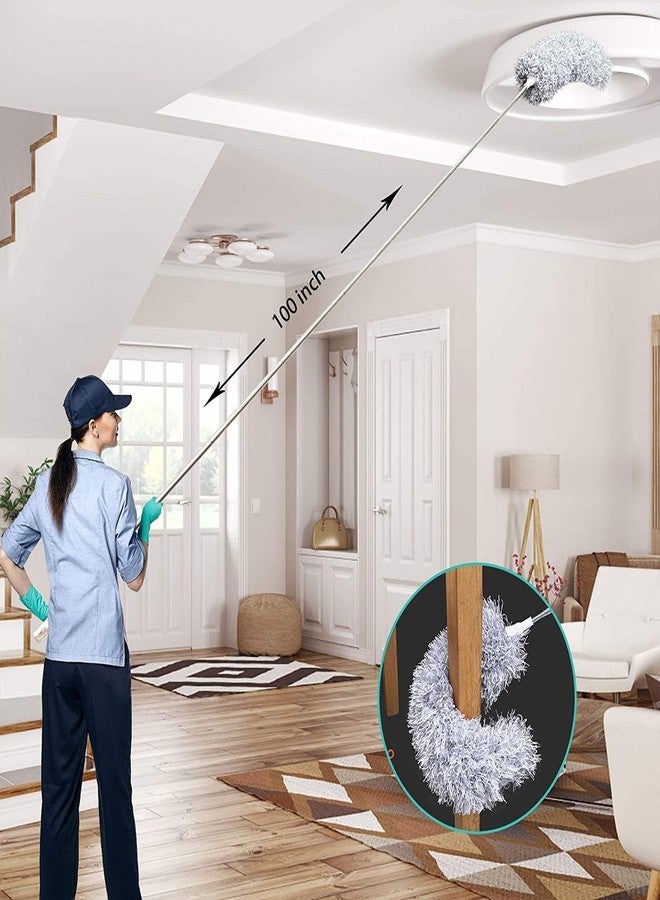SPAREQUE Microfiber Duster for Cleaning with Extension Pole 30-100 Inch,with Bendable Head. Cleaner with Long Extendable Handle for Cleaning High Cobweb,Ceiling Fan,Blinds,Furniture - Image 4